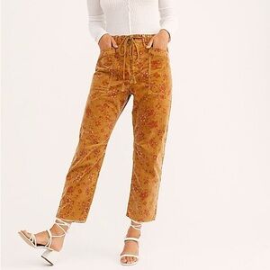 Free People slouch printed floral cords